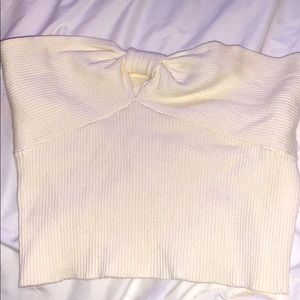 White knit crop top